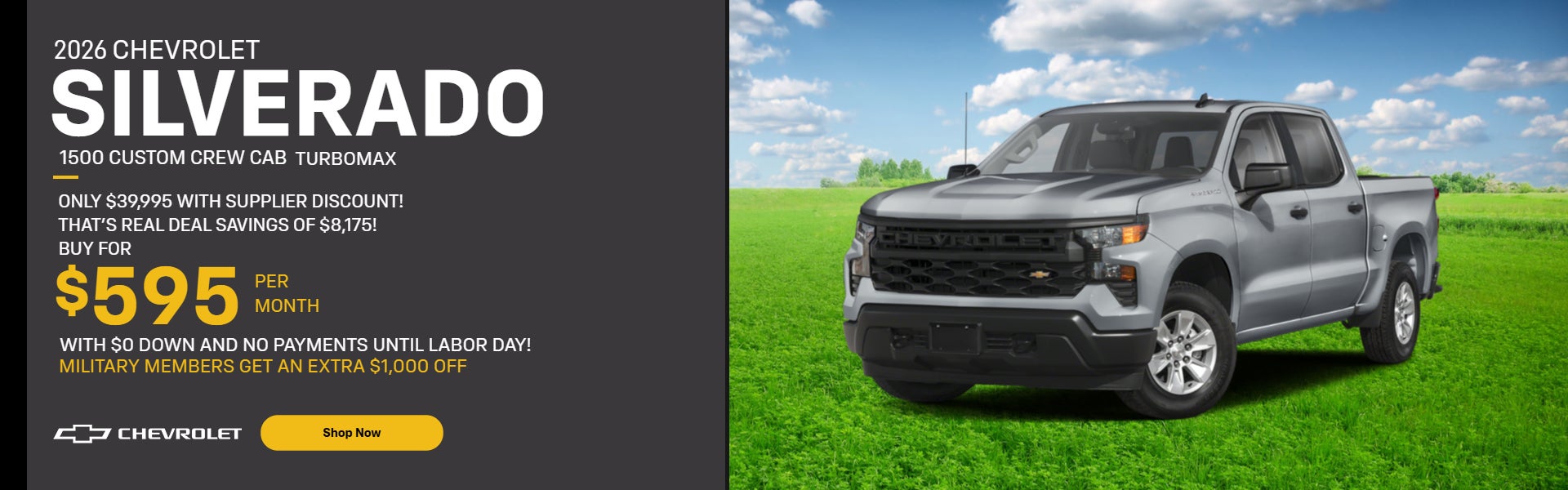 2026 Chevrolet Silverado TurboMax Custom Crew Cab